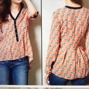 Anthro Vanessa Virginia Honore Tiger blouse